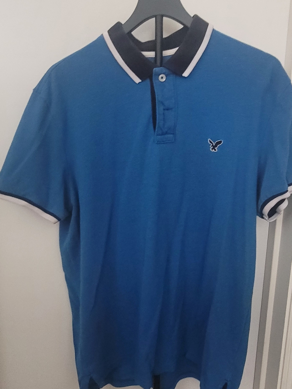 American Eagle Outfitters Royal Blue Polo with Black & White Trim